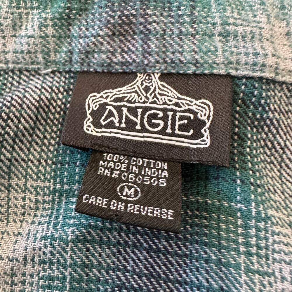 Monsters Inc Flannel Plaid Shirt MEDIUM Oversized Unique Upcycled Sully Mike - Picture 5 of 6